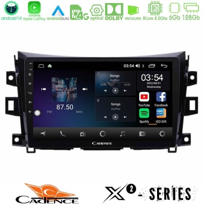 Cadence X2 Series 8Core Android14 6+128GB Nissan Navara NP300 Navigation Multimedia Tablet 9"