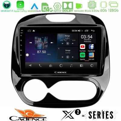 Cadence X2 Series 8Core Android14 6+128GB Renault Captur 2013-2019 (Auto AC) Navigation Multimedia Tablet 9"