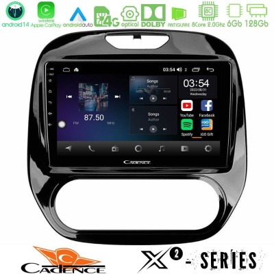 Cadence X2 Series 8Core Android14 6+128GB Renault Captur 2013-2019 (Manual AC) Navigation Multimedia Tablet 9"