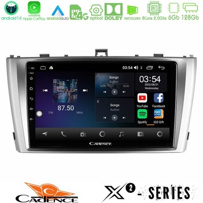 Cadence X2 Series 8Core Android14 6+128GB Toyota Avensis T27 Navigation Multimedia Tablet 9"