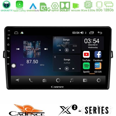 Cadence X2 Series 8Core Android14 6+128GB Toyota Auris Navigation Multimedia Tablet 10"