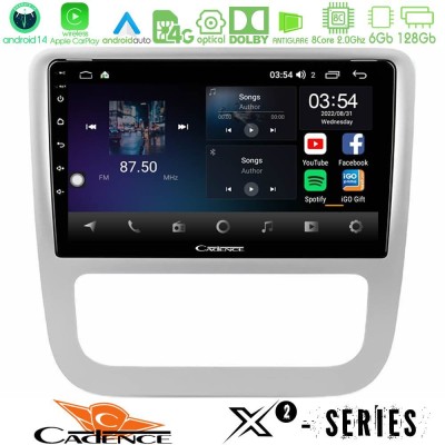 Cadence X2 Series 8Core Android14 6+128GB VW Scirocco 2008-2014 Navigation Multimedia Tablet 9"