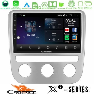 Cadence X2 Series 8Core Android14 6+128GB VW Scirocco 2008-2014 Navigation Multimedia Tablet 9"
