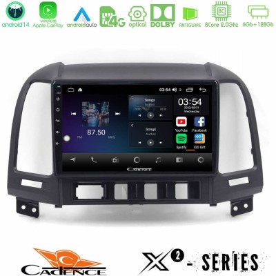 Cadence X2 Series 8Core Android14 6+128GB Hyundai Santa Fe 2006-2013 Navigation Multimedia Tablet 10"