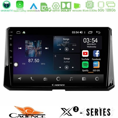 Cadence X2 Series 8Core Android14 6+128GB Toyota Corolla 2019-2022 Navigation Multimedia Tablet 10"
