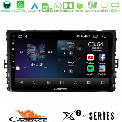 Cadence X2 Series 8Core Android14 6+128GB VW MQB 2017- Navigation Multimedia Tablet 9"