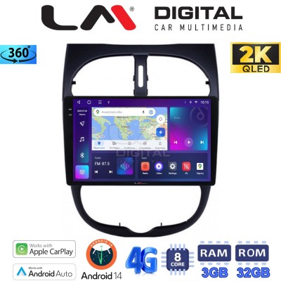 LM Digital - LM ZD8206 GPS Οθόνη OEM Multimedia Αυτοκινήτου για Peugeot 206 2002 2006 (CarPlay/AndroidAuto/BT/GPS/WIFI/GPRS)