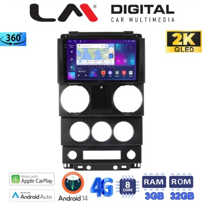 LM Digital - LM ZD8748C GPS Οθόνη OEM Multimedia Αυτοκινήτου για Jeep Wrangler 2007 2011 (CarPlay/AndroidAuto/BT/GPS/WIFI/GPRS)