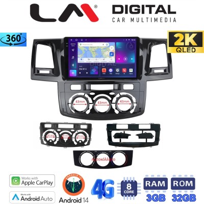 LM Digital - LM ZD8822 GPS Οθόνη OEM Multimedia Αυτοκινήτου για Toyota Hilux 2005 2016CLIMA /AC (CarPlay/AndroidAuto/BT/GPS/WIF