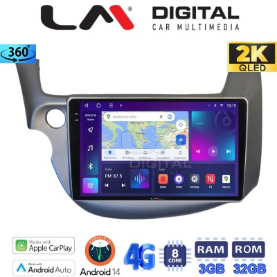 LM Digital - LM ZD8549G GPS Οθόνη OEM Multimedia Αυτοκινήτου για Honda Jazz 2008 2012 (CarPlay/AndroidAuto/BT/GPS/WIFI/GPRS)