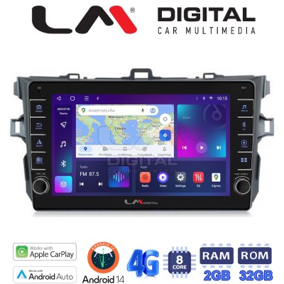 LM Digital - LM ZG8063 GPS Οθόνη OEM Multimedia Αυτοκινήτου για TOYOTA COROLLA 20062012 (CarPlay/AndroidAuto/BT/GPS/WIFI/GPRS)