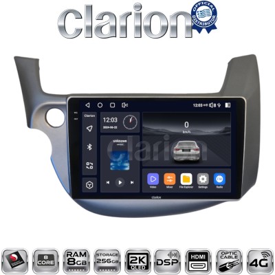CLARION GL75549G Οθόνη OEM Multimedia Αυτοκινήτου για Honda Jazz 2008 2012 (CarPlay/AndroidAuto/BT/GPS/WIFI/GPRS)