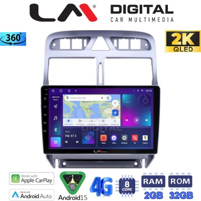LM Digital - LM ZB8017 GPS Οθόνη OEM Multimedia Αυτοκινήτου για PEUGEOT 307 2001 2008 (CarPlay/AndroidAuto/BT/GPS/WIFI/GPRS)