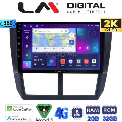 LM Digital - LM ZB8272 GPS Οθόνη OEM Multimedia Αυτοκινήτου για SUBARU IMPREZA-FORESTER 20092012 (CarPlay/AndroidAuto/BT/GPS/WIF