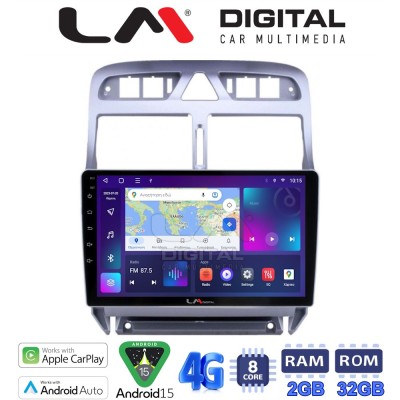 LM Digital - LM ZR8017 GPS Οθόνη OEM Multimedia Αυτοκινήτου για PEUGEOT 307 2001 2008 (CarPlay/AndroidAuto/BT/GPS/WIFI/GPRS)