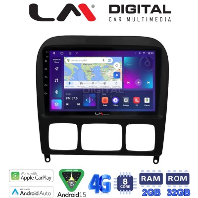 LM Digital - LM ZR8220 GPS Οθόνη OEM Multimedia Αυτοκινήτου για MERCEDES S (W220) 19982005 (CarPlay/AndroidAuto/BT/GPS/WIFI/GPRS