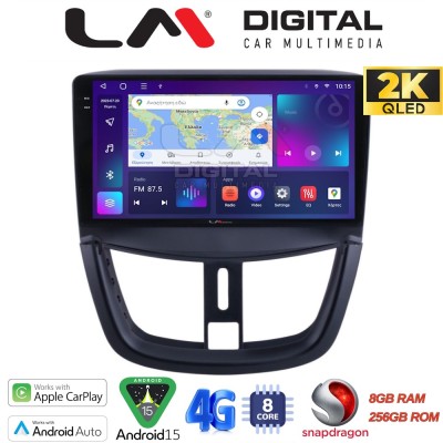 LM Digital - LM ZQ8207 GPS Οθόνη OEM Multimedia Αυτοκινήτου για PEUGEOT 207 20072013 (CarPlay/AndroidAuto/BT/GPS/WIFI/GPRS)