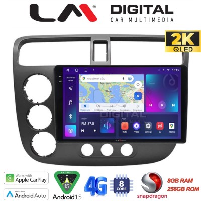LM Digital - LM ZQ8373 GPS Οθόνη OEM Multimedia Αυτοκινήτου για HONDA CIVIC 4πορτο 2001 2006 (CarPlay/AndroidAuto/BT/GPS/WIFI/G