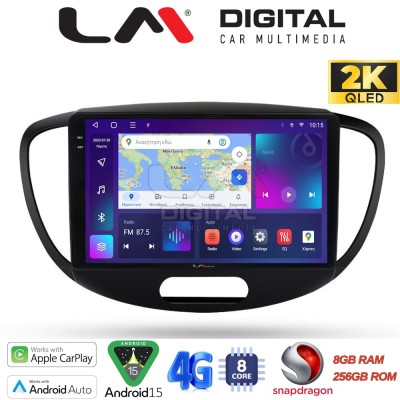 LM Digital - LM ZQ8455 GPS Οθόνη OEM Multimedia Αυτοκινήτου για HYUNDAI i10 20082013 (CarPlay/AndroidAuto/BT/GPS/WIFI/GPRS)