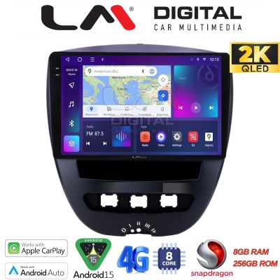 LM Digital - LM ZQ8560 GPS Οθόνη OEM Multimedia Αυτοκινήτου για Aygo & C1 & 107 '05'14 (CarPlay/AndroidAuto/BT/GPS/WIFI/GPRS)
