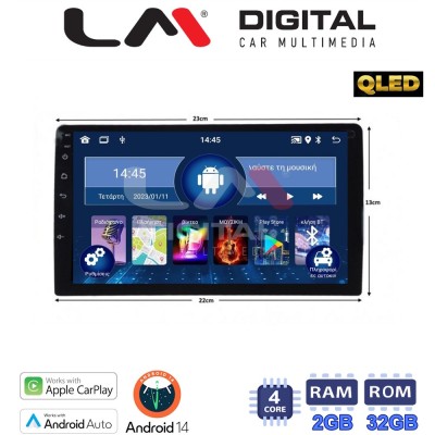 LM Digital - LM N4909Q GPS Οθόνη universal tablet style Multimedia Αυτοκινήτου 9inch (CarPlay/AndroidAuto/BT/GPS/WIFI)