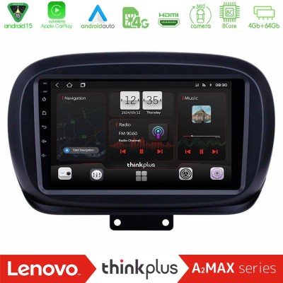 Lenovo Thinkplus A2MAX Series 8Core Android15 4+64GB Fiat 500X Navigation Multimedia Tablet 9"