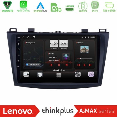 Lenovo Thinkplus A2MAX Series 8Core Android15 4+64GB Mazda 3 2009-2014 Navigation Multimedia Tablet 9"