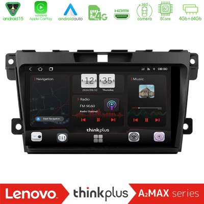 Lenovo Thinkplus A2MAX Series 8Core Android15 4+64GB Mazda CX-7 2007-2011 Navigation Multimedia Tablet 9"