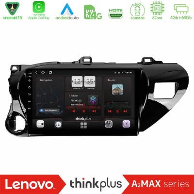 Lenovo Thinkplus A2MAX Series 8Core Android15 4+64GB Toyota Hilux 2017-2021 Navigation Multimedia Tablet 10"