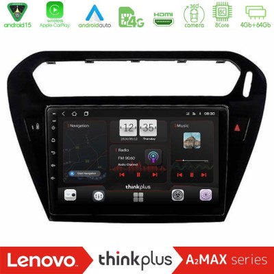 Lenovo Thinkplus A2MAX Series 8Core Android15 4+64GB Citroen C-Elysee / Peugeot 301 Navigation Multimedia Tablet 9" (Μαύρο))
