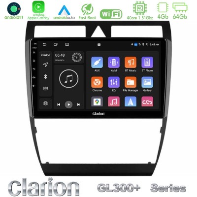 Clarion GL300+ Series 4Core Android11 4+64GB Audi A6 (C5) 1997-2004 Navigation Multimedia Tablet 9"