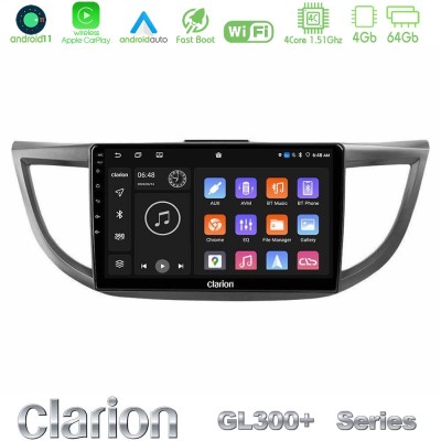 Clarion GL300+ Series 4Core Android11 4+64GB Honda CRV 2012-2017 Navigation Multimedia Tablet 9"
