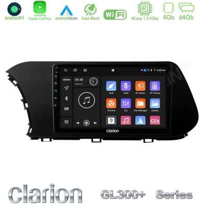 Clarion GL300+ Series 4Core Android11 4+64GB Hyundai i20 2021-2023 Navigation Multimedia Tablet 10"