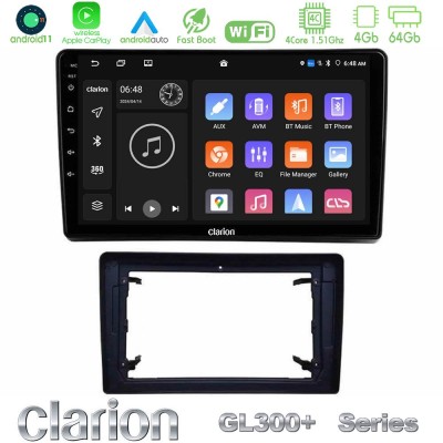 Clarion GL300+ Series 4Core Android11 4+64GB Chrysler / Dodge / Jeep Navigation Multimedia Tablet 10"