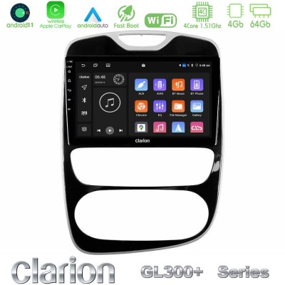 Clarion GL300+ Series 4Core Android11 4+64GB Renault Clio 2016-2019 Navigation Multimedia Tablet 10"