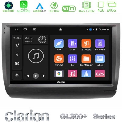 Clarion GL300+ Series 4Core Android11 4+64GB Toyota Prius 2004-2009 Navigation Multimedia Tablet 9"