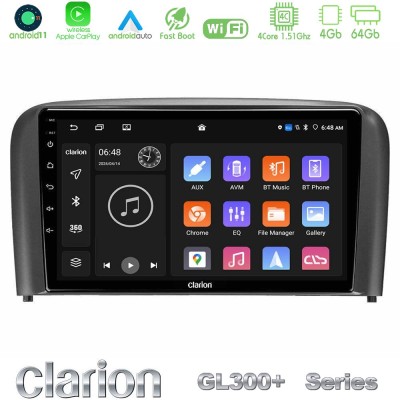 Clarion GL300+ Series 4Core Android11 4+64GB Volvo S80 1998-2006 Navigation Multimedia Tablet 9"