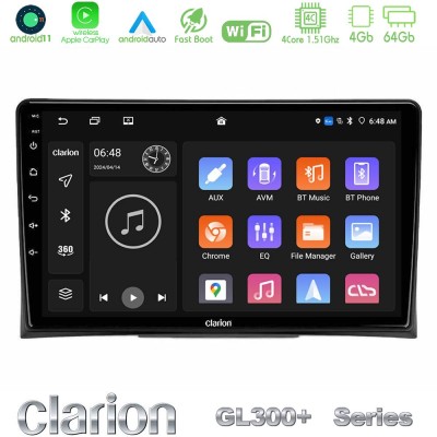 Clarion GL300+ Series 4Core Android11 4+64GB VW Transporter 2003-2015 Navigation Multimedia Tablet 9"