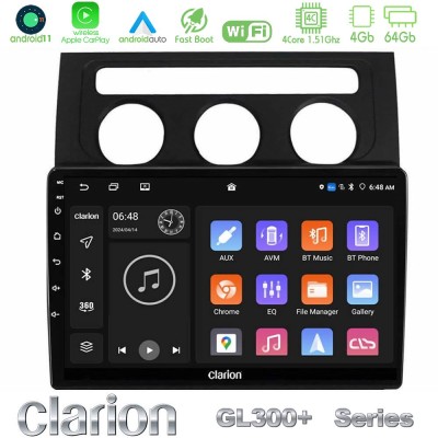 Clarion GL300+ Series 4Core Android11 4+64GB VW Touran 2003-2011 Navigation Multimedia Tablet 10"