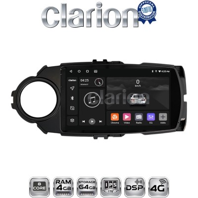 CLARION GL72454B Οθόνη OEM Multimedia Αυτοκινήτου για Toyota Yaris 2015 2019 (CarPlay/AndroidAuto/BT/GPS/WIFI/GPRS)