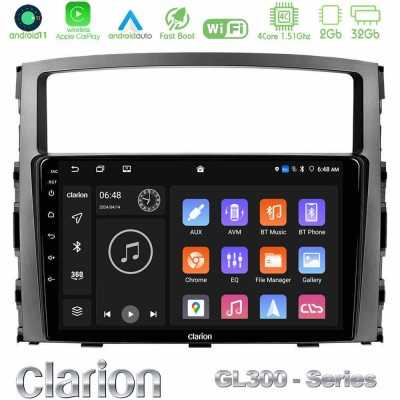 Clarion GL300 Series 4Core Android11 2+32GB Mitsubishi Pajero 2008-2009 Navigation Multimedia Tablet 9" Με Carplay & Android Aut