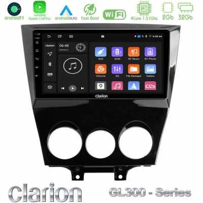 Clarion GL300 Series 4Core Android11 2+32GB Mazda RX8 2008-2012 Navigation Multimedia Tablet 9" Με Carplay & Android Auto