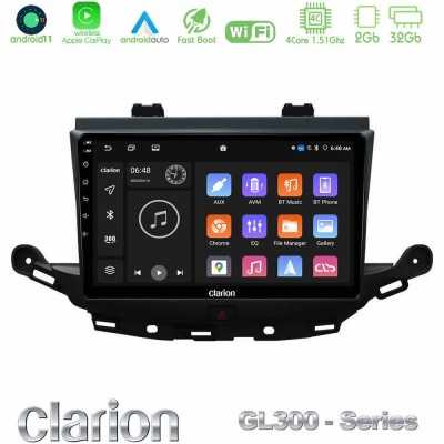 Clarion GL300 Series 4Core Android11 2+32GB Opel Astra K 2015-2019 Navigation Multimedia Tablet 9" Με Carplay & Android Auto