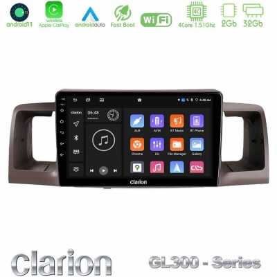 Clarion GL300 Series 4Core Android11 2+32GB Toyota Corolla 2002-2006 Navigation Multimedia Tablet 9" Με Carplay & Android Auto