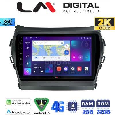 LM Digital - LM ZB8309 GPS Οθόνη OEM Multimedia Αυτοκινήτου για HY SANTA FE 2013 2017 HY IX45 (CarPlay/AndroidAuto/BT/GPS/WIFI/