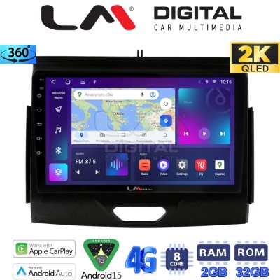 LM Digital - LM ZB8576B GPS Οθόνη OEM Multimedia Αυτοκινήτου για FORD RANGER 20152020 (CarPlay/AndroidAuto/BT/GPS/WIFI/GPRS)