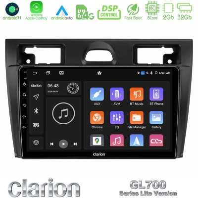 Clarion GL700 Lite Series 8Core Android11 2+32GB Ford Fiesta/Fusion Navigation Multimedia Tablet 9" Με Carplay & Android Auto