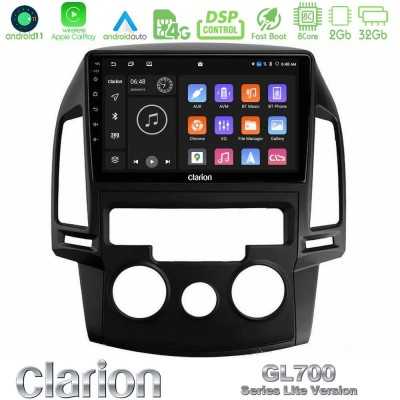 Clarion GL700 Lite Series 8Core Android11 2+32GB Hyundai i30 2007-2012 Manual A/C Navigation Multimedia Tablet 9" Με Carplay & A