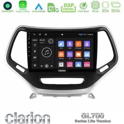 Clarion GL700 Lite Series 8Core Android ClarionOS 2+32GB Jeep Cherokee 2014-2019 Navigation Multimedia Tablet 9" (Ασημί Χρώμα) Μ