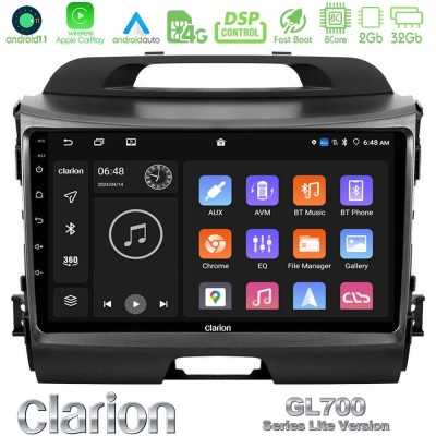 Clarion GL700 Lite Series 8Core Android11 2+32GB Kia Sportage Navigation Multimedia Tablet 9" Με Carplay & Android Auto